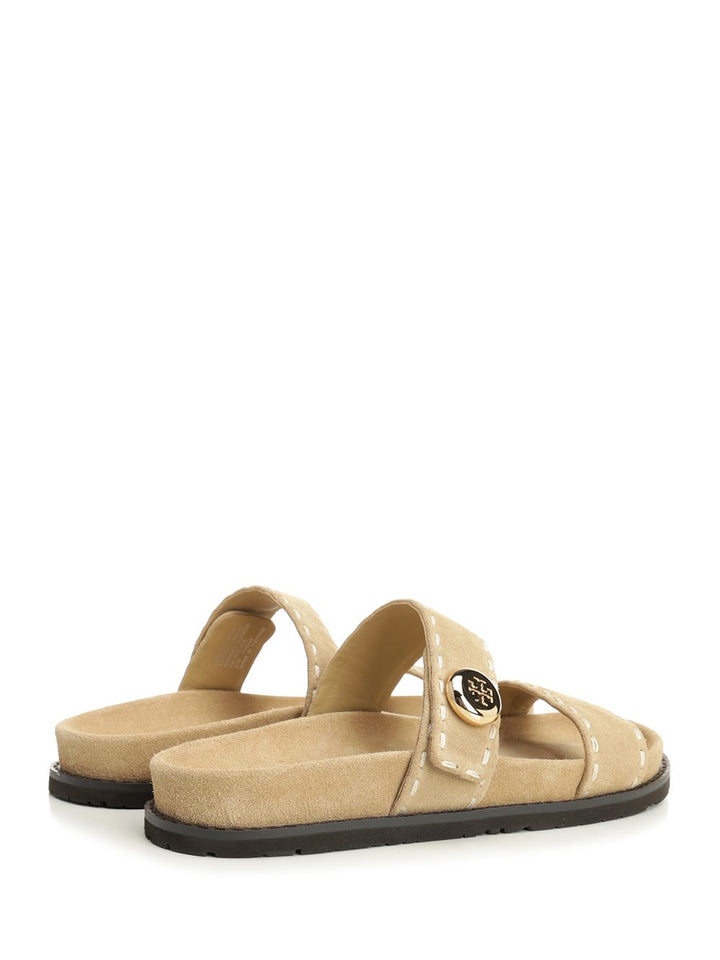 Tory Burch Romy Slider Sports Sandal Sandali - Beige | 0e1d0ffaf2ece113f7deb664c09015ff4c97a8ad