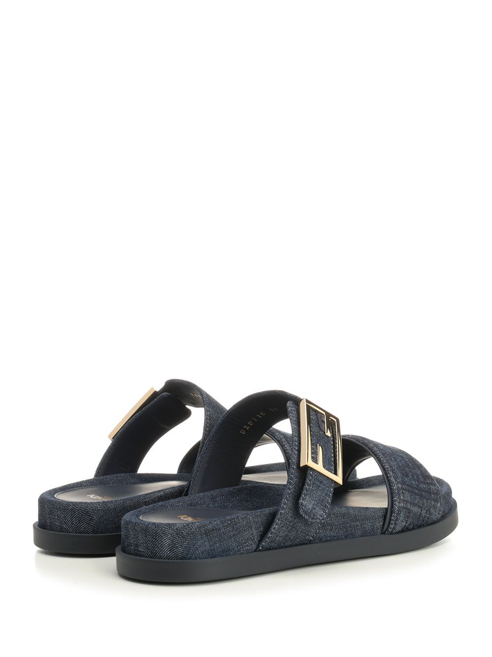 Fendi Flat Denim Slides Sandali - Blu | 1bde5c903e34e73742d96ea67769ebd4960ddd0e