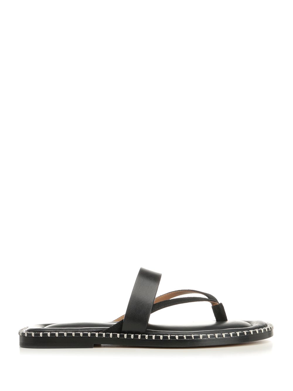 Dries Van Noten Leather Flip-Flops Scarpe basse - Nero | 2577fc6e8d09e72c9d52f11637a2a28b65e07f3a