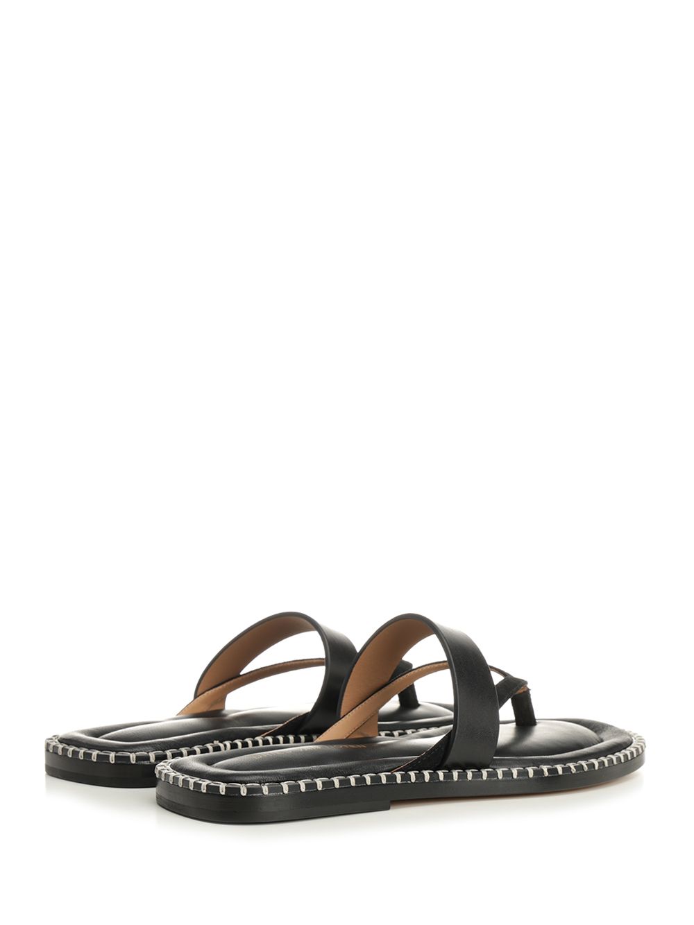 Dries Van Noten Leather Flip-Flops Scarpe basse - Nero | a43520152d3a7bb097822af4abd3f3a8cbeb98fb