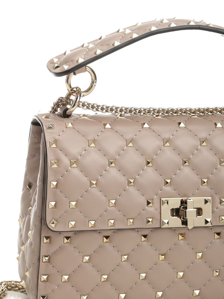 Valentino Garavani Rockstud Spike Shoulder Bags - Beige | 7fe2802c6c8e06509fe292c29aee57cc289706fe