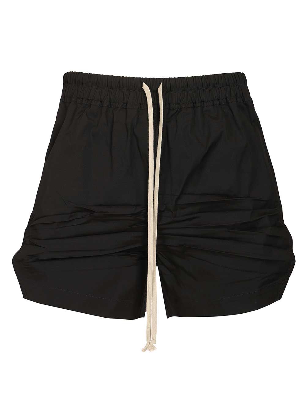 Rick Owens Stretch Cotton Boxer Trousers - Nero | f1d11f0c262440a81daf0bcad61c3bfe1d4b2cc3