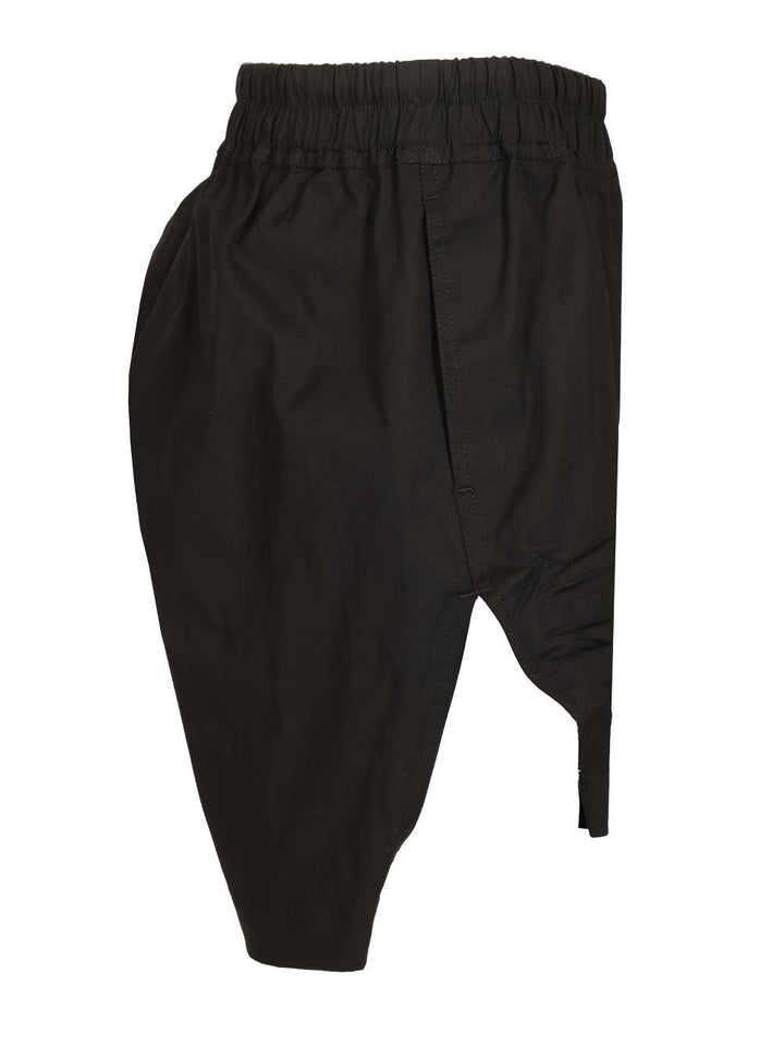 Rick Owens Stretch Cotton Boxer Trousers - Nero | ba2114ae2c43ac81dc82d670c1610072349cc55b