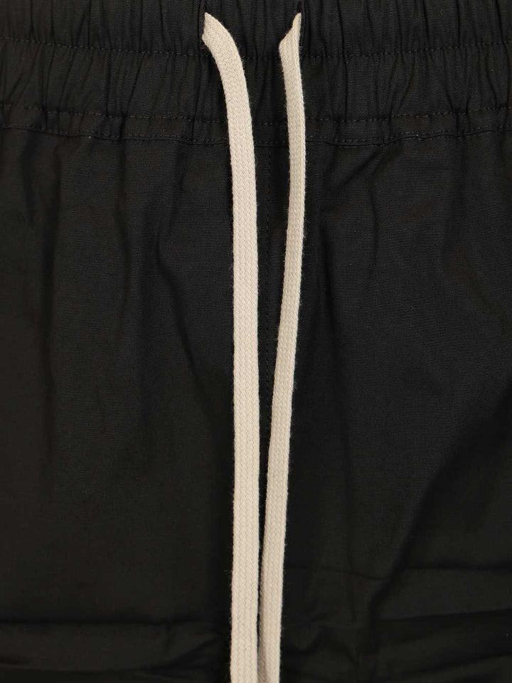 Rick Owens Stretch Cotton Boxer Trousers - Nero | 3bbe01376cbfa5a8971fe8d9cec7173aaf0f5908