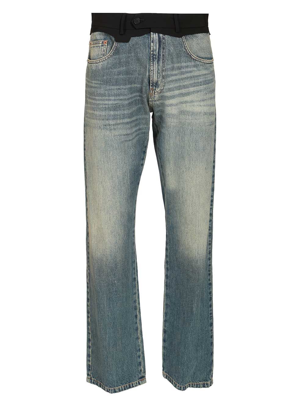 Mm6 Maison Margiela With Blue Waistband Jeans - Blu | ae4dda8f1df3a32cadce8441690165f8a4836e8c