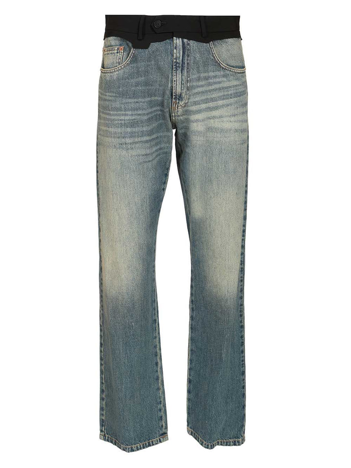 Mm6 Maison Margiela With Blue Waistband Jeans - Blu | ae4dda8f1df3a32cadce8441690165f8a4836e8c