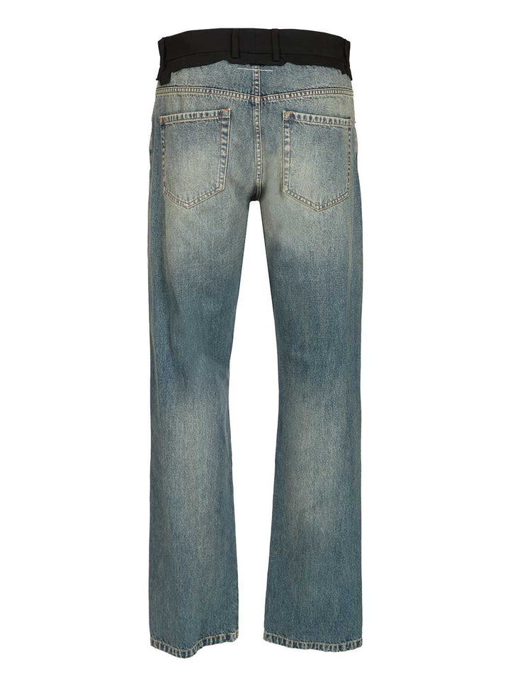 Mm6 Maison Margiela With Blue Waistband Jeans - Blu | 8087a80543c9ae782312a99b4b60042763f517a9