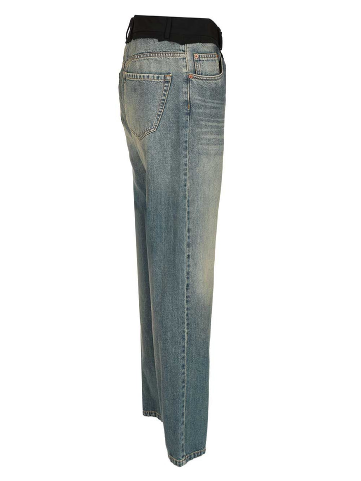 Mm6 Maison Margiela With Blue Waistband Jeans - Blu | 1f07568156678d8862cb4e33ac3f6c535c0f7f51