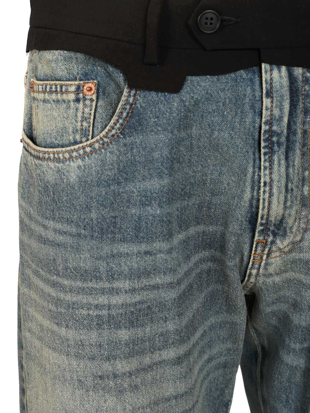 Mm6 Maison Margiela With Blue Waistband Jeans - Blu | 8b82f2e2ba4fd6b72891a3b9b8140ab48ab9aa43