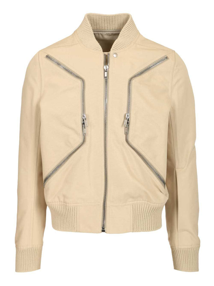 Rick Owens Heizer Flight Jacket In Organic Cotton Giacche - Beige | e474f00548589a66c361c6780f3ffd9b1ab4fb65