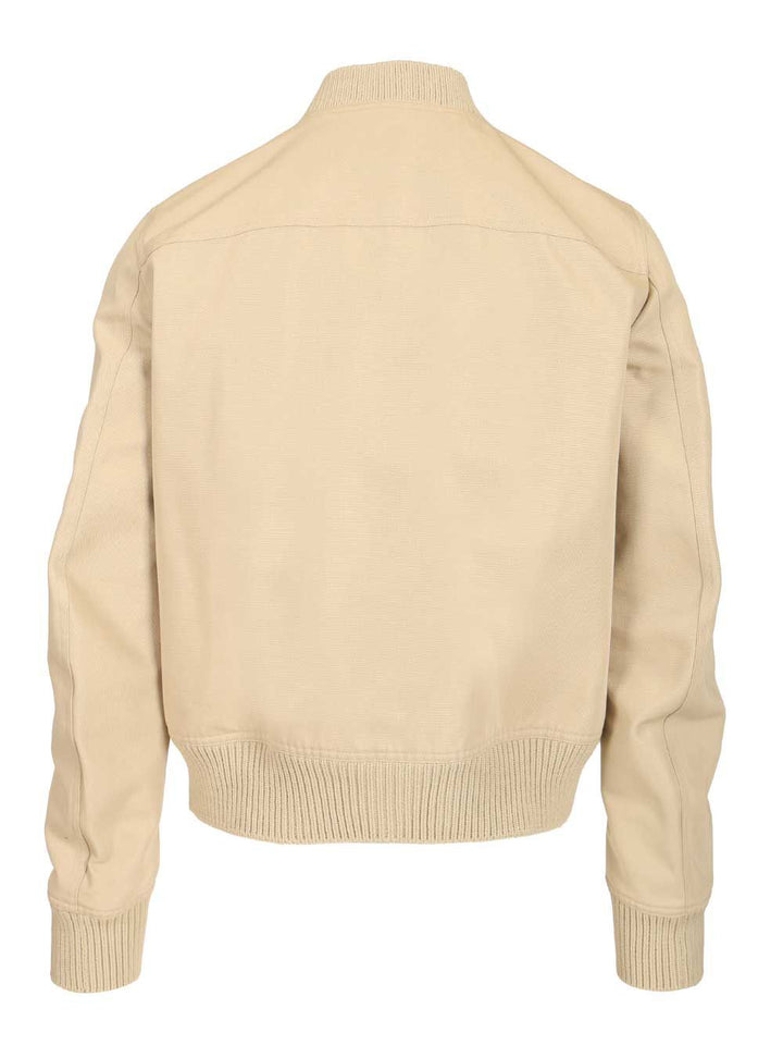 Rick Owens Heizer Flight Jacket In Organic Cotton Giacche - Beige | 285f2e18881bafb58a711561ea09b3a3e87b2e58