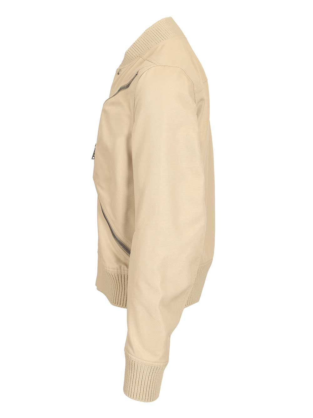 Rick Owens Heizer Flight Jacket In Organic Cotton Giacche - Beige | f64402f4a18a04988600fac45a64ad0c571ace35