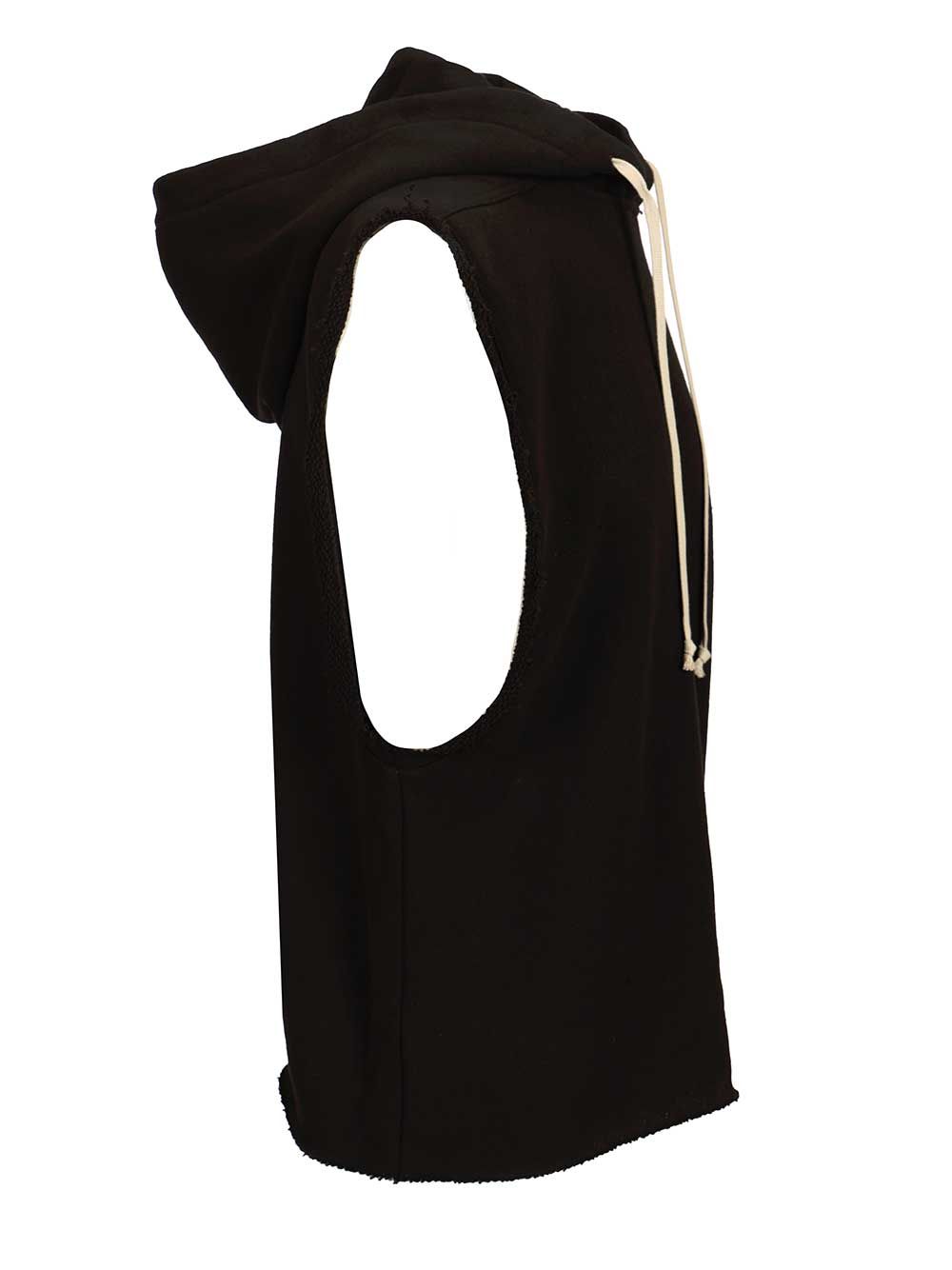 Rick Owens Cotton Jersey Vest Sweatshirts - Nero | 5c4c0cb59d2800e3da6702f2fa720e703f2c24ad