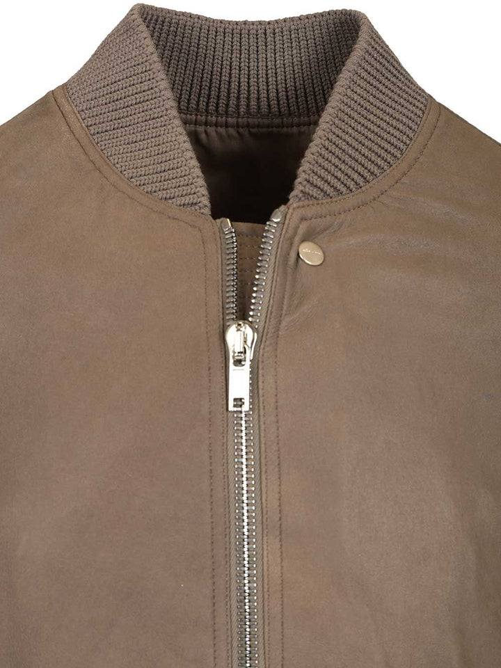 Rick Owens Aviator Leather Jacket Giacche - Beige | 58680464c001131c9ab806bcdc57dfa4d47f18d8