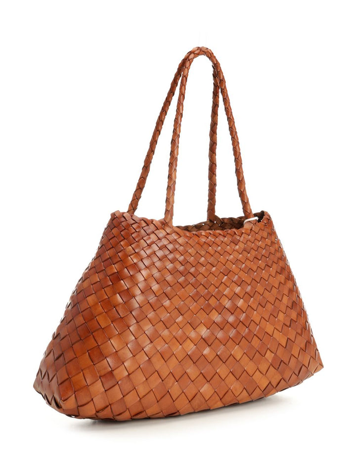 Dragon Diffusion Santa Croce Big Woven Leather Tote Bag Shoulder Bags - Marrone | 3d07648765e511f59111f89b6a2303b048ee140b
