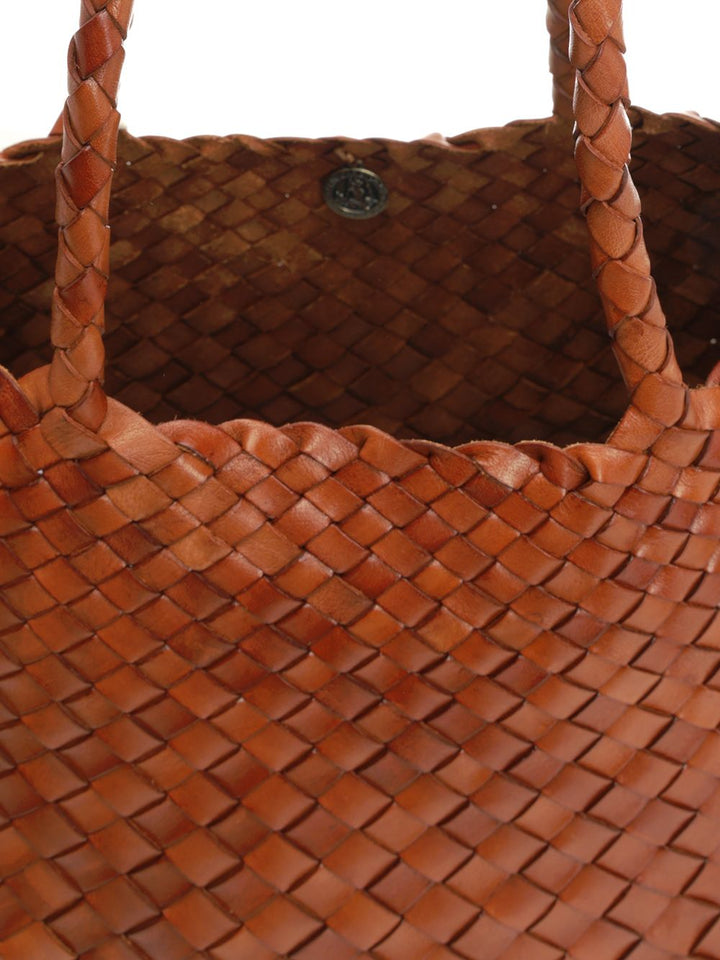 Dragon Diffusion Santa Croce Big Woven Leather Tote Bag Shoulder Bags - Marrone | 312f7bb8f0af4cb973e76f358d4ff9ff60e5ef26