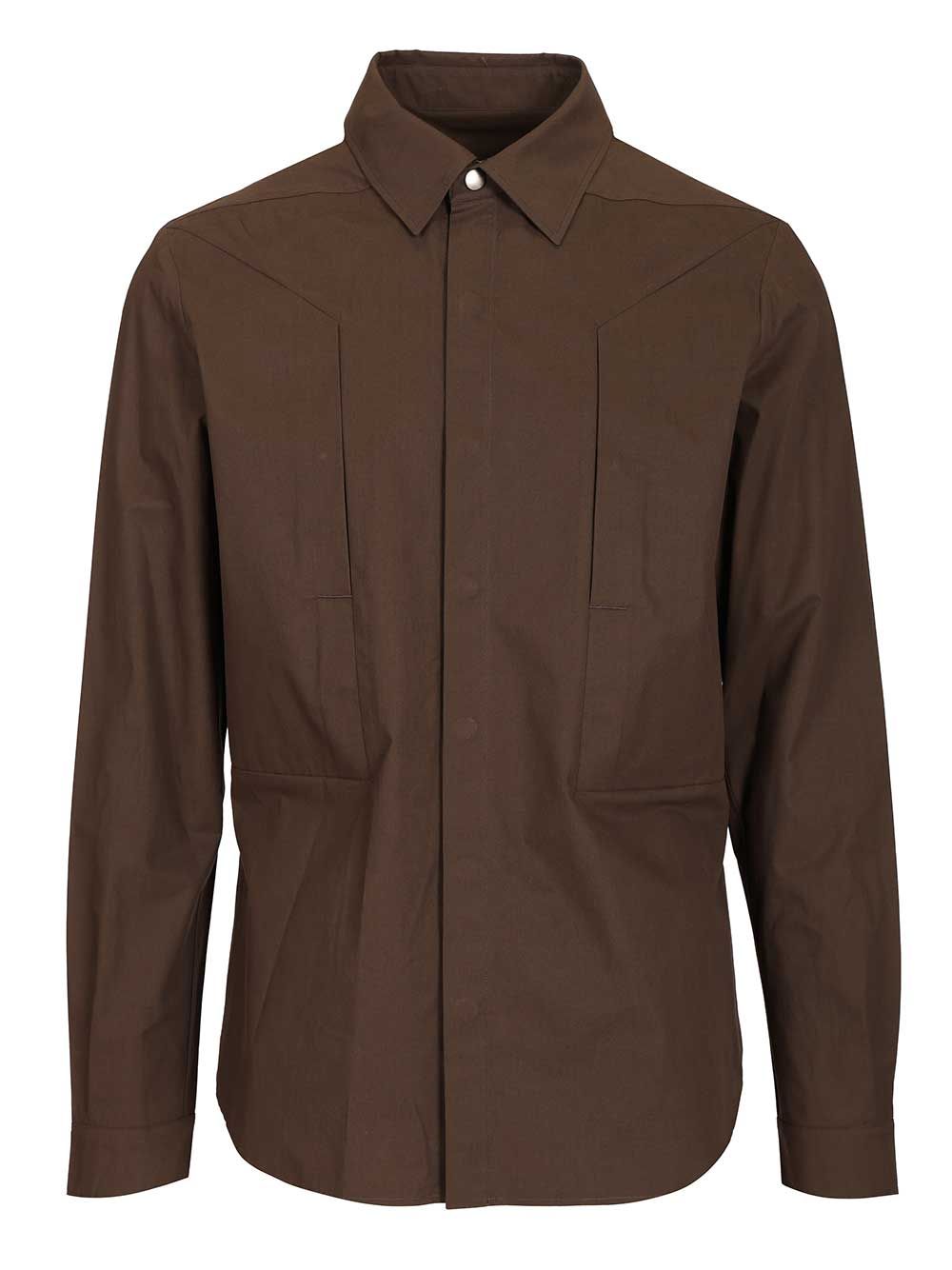 Rick Owens Fogpocket Outershirt Shirts - Marrone | ea92357332fa0f718f580aa3d2f29f312f27304a