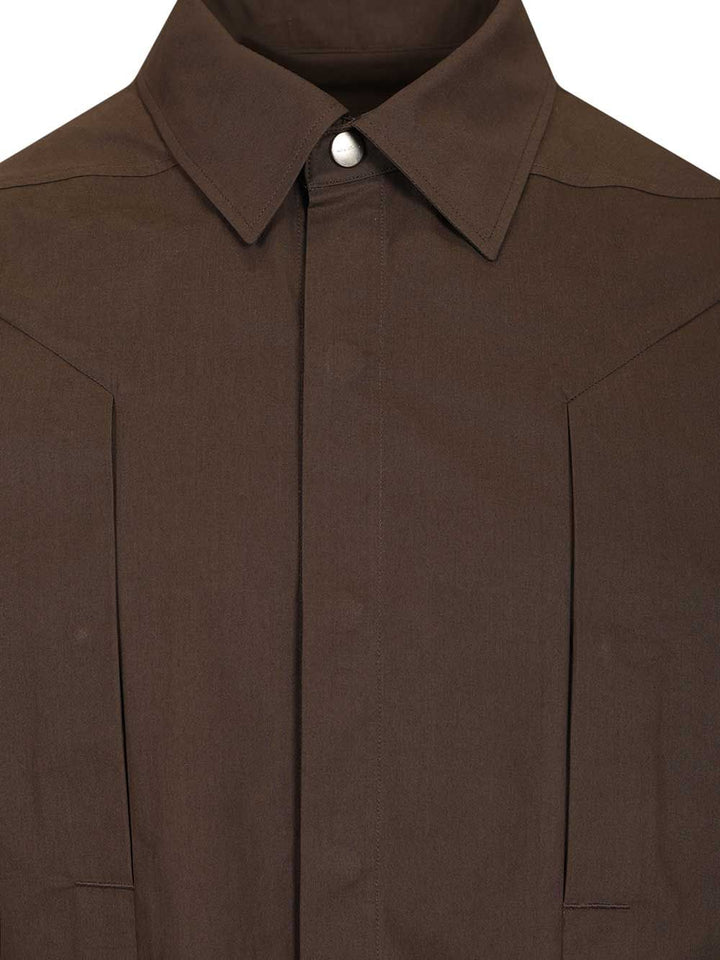 Rick Owens Fogpocket Outershirt Shirts - Marrone | e5d8746a9cf7c69705fbae93ac7614daa7468192