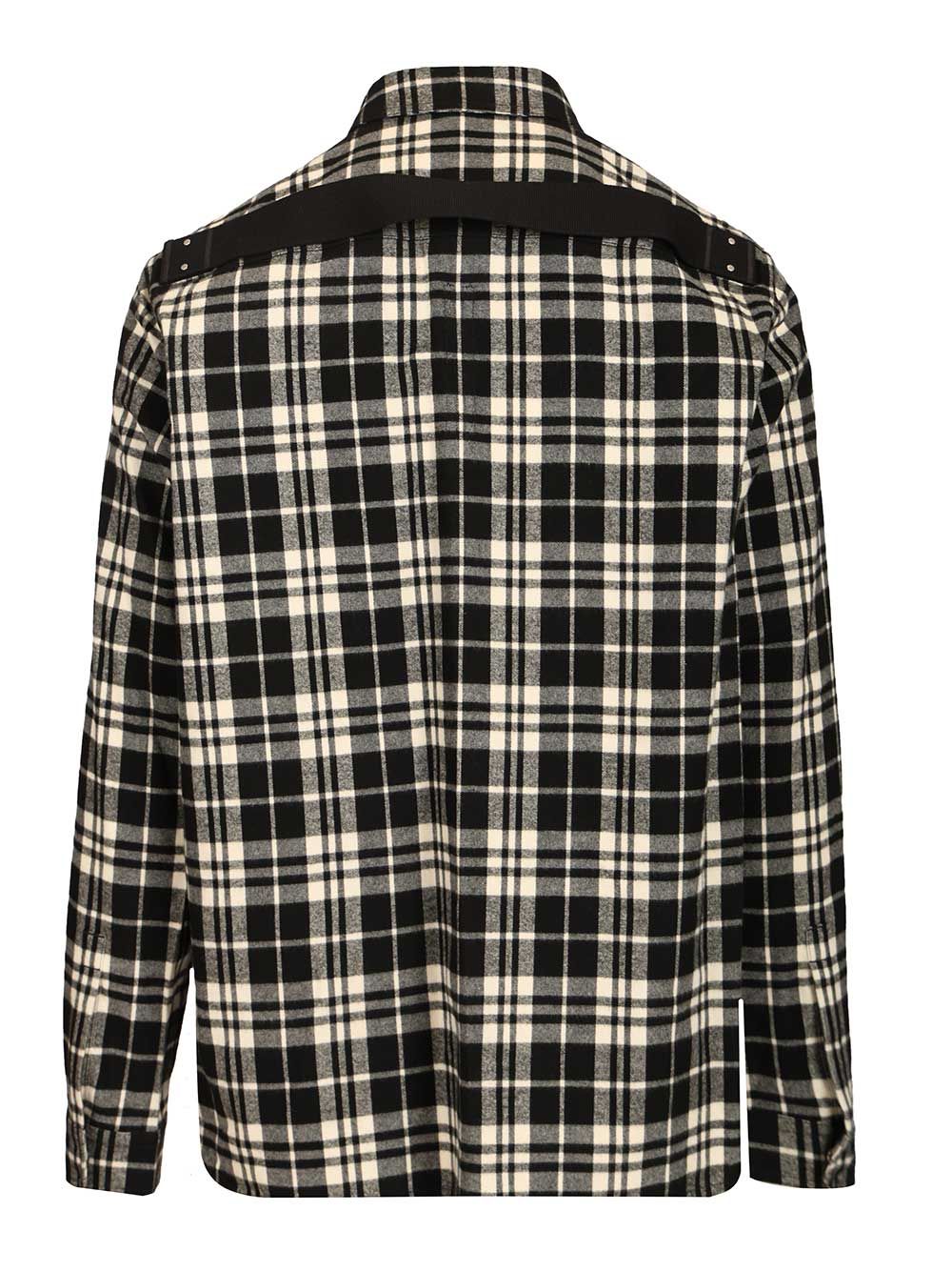 Rick Owens Temple Checked Cotton Shirt Giacche - Nero | ccdc9e7be16bc6f9d8e0ccc0834fe20cf7cac8df