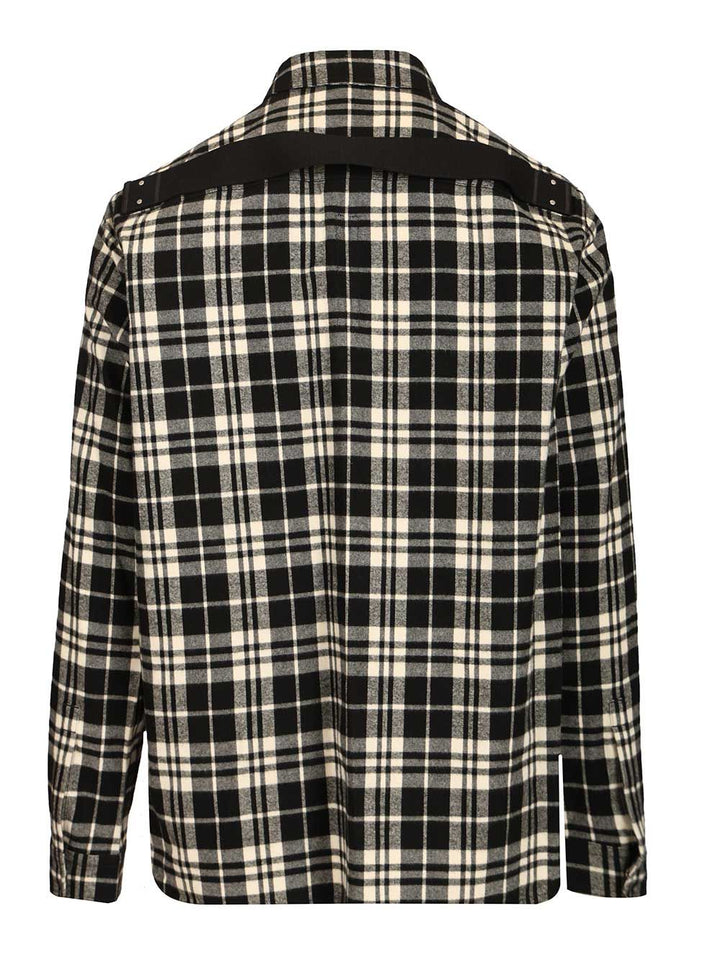 Rick Owens Temple Checked Cotton Shirt Giacche - Nero | ccdc9e7be16bc6f9d8e0ccc0834fe20cf7cac8df