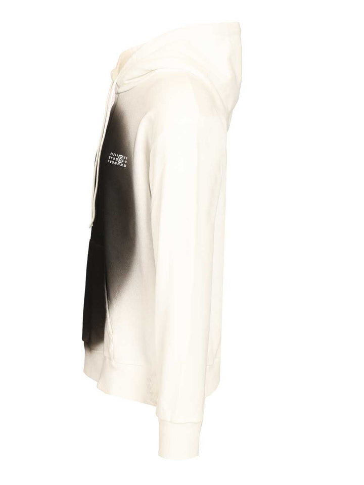 Mm6 Maison Margiela Spray Print Sweatshirt Sweatshirts - Bianco | 239b2b2656a4532ffe9bcb8c9d7b0708a64e41fc
