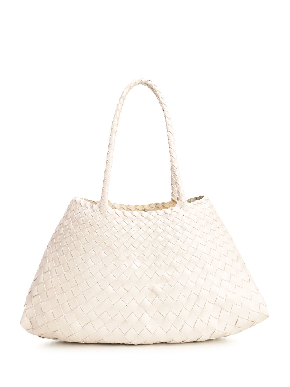 Dragon Diffusion Santa Croce Big Woven Leather Tote Bag Shoulder Bags - Bianco | 71478a9f0a244dc3a575c72b00382bfcfd971121