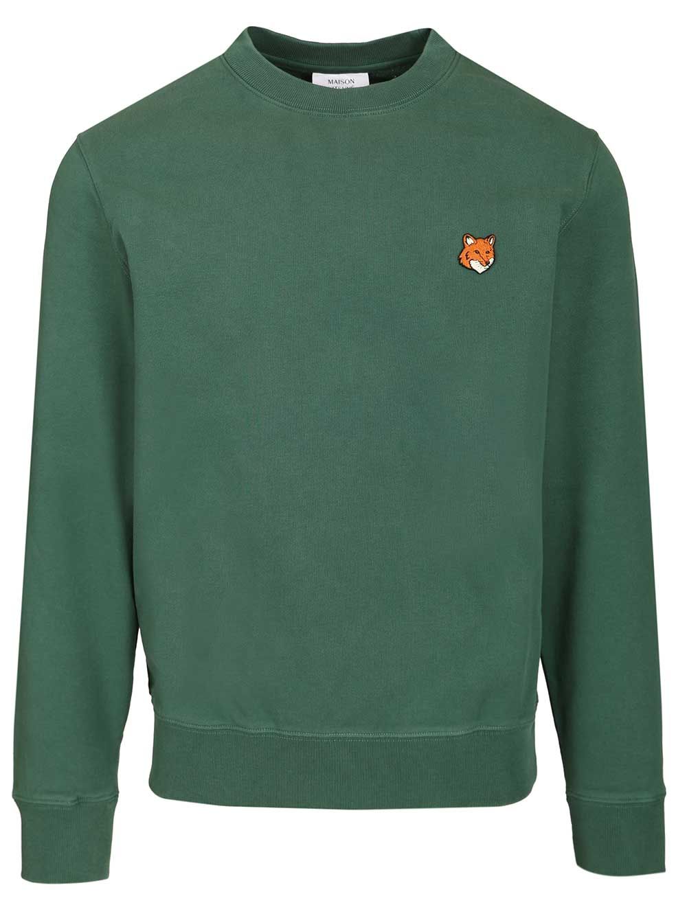 Maison KitsunÉ Fox Head Sweatshirt Sweatshirts - Verde | 1a7db8a5acd1e79932db251d5c1b317ca803e4a7