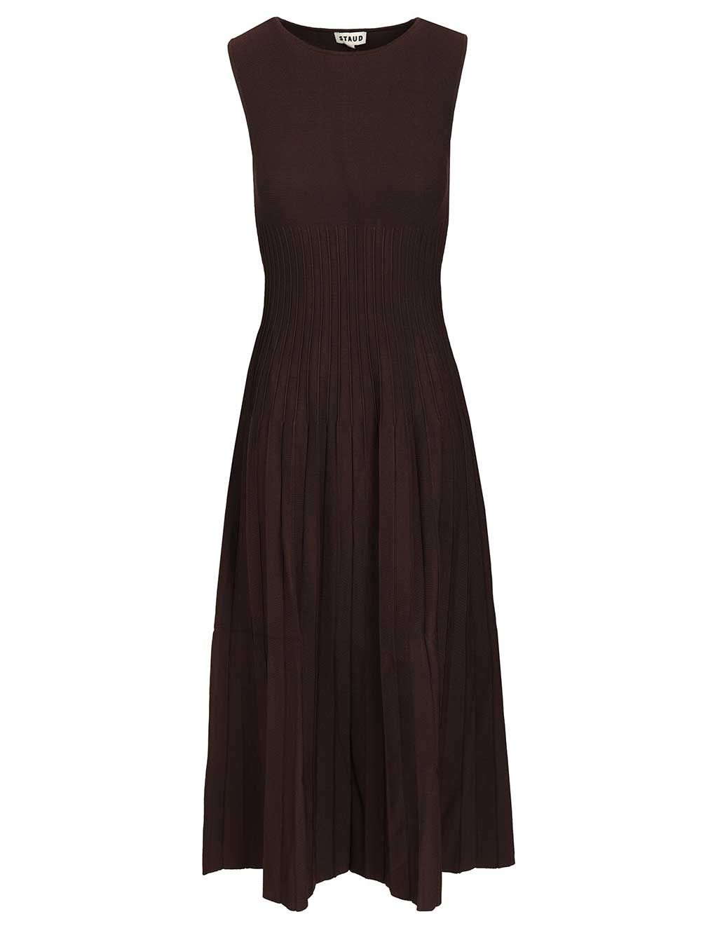 Staud Midi Elyse Midi Dress Abiti - Marrone | a873109b8f9edcfbb74bc79bf2b55c20ea193731
