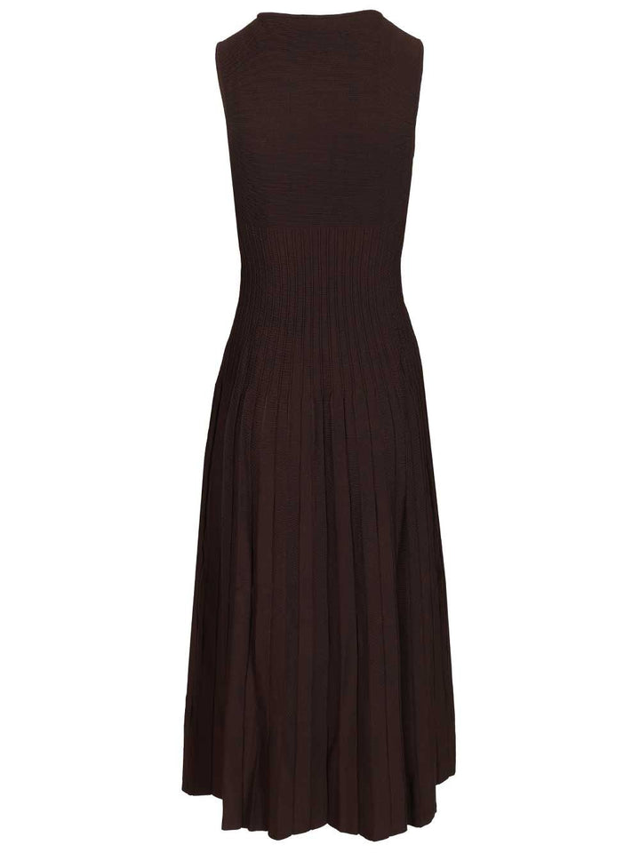 Staud Midi Elyse Midi Dress Abiti - Marrone | 85ab35ccc9232c63ffd4d8c9766225565f064e4e