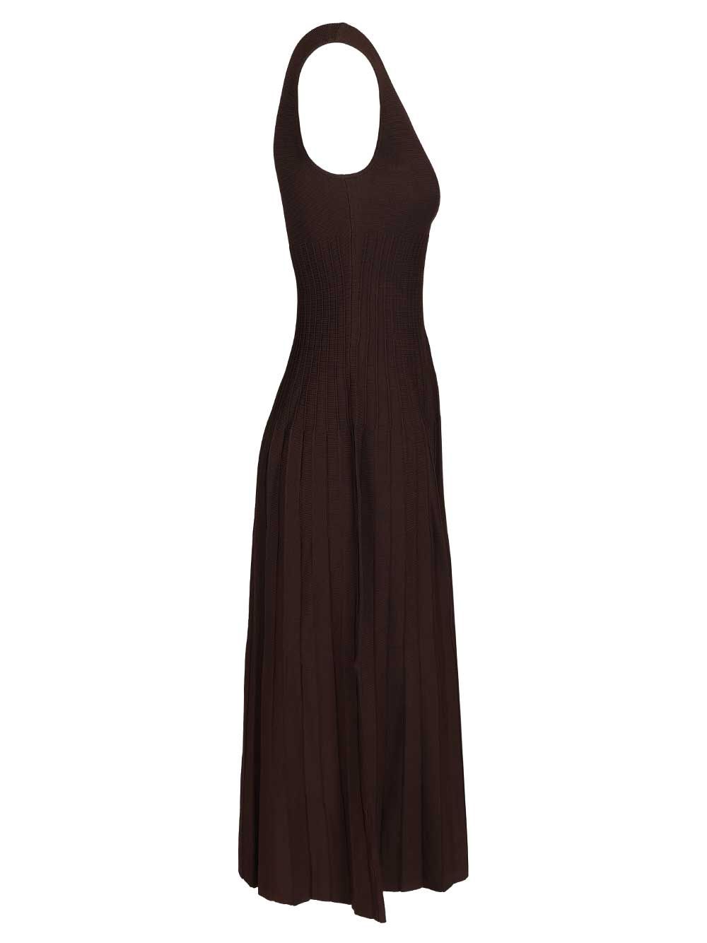 Staud Midi Elyse Midi Dress Abiti - Marrone | 792e91ea21dda818a437bc9d28c88ef0a147be04