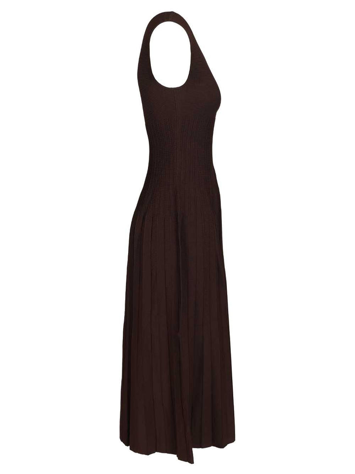 Staud Midi Elyse Midi Dress Abiti - Marrone | 792e91ea21dda818a437bc9d28c88ef0a147be04