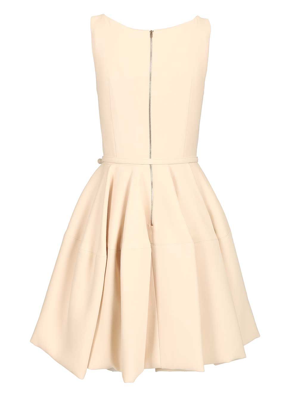 Fendi Mini Dress In Wool And Silk Blend Abiti - Beige | df07325a602161c5c5f442155f30bb406b73c1bc