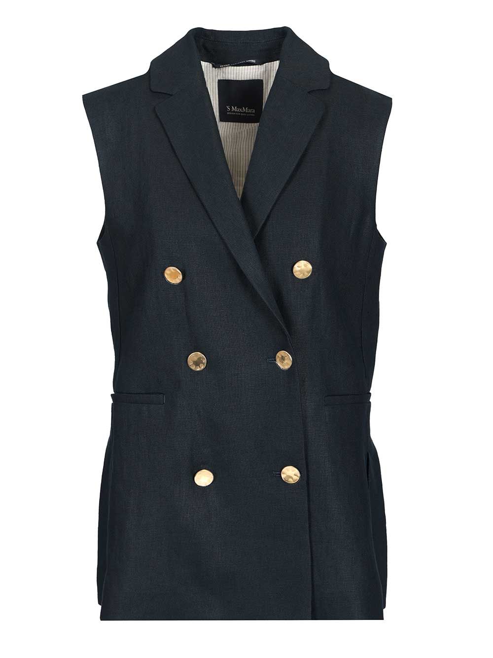 'S Max Mara Double-Breasted Vest Giacche - Blu | 7699f1423673d357669889ae48eaff9da92345cb