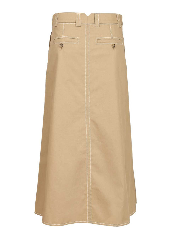 Ami Long A-Line Skirt Gonne - Beige | 5f02f89ed29e4733fffcd41957a6a63221bf5706