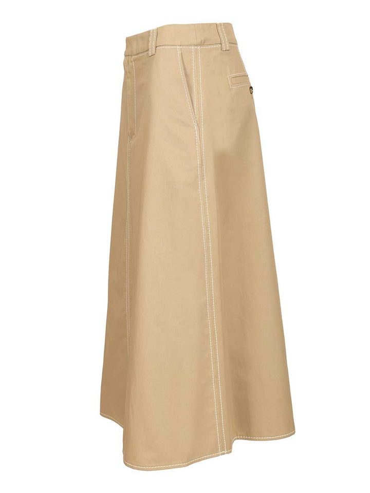 Ami Long A-Line Skirt Gonne - Beige | 6ecaa9e46f505f54e886555b0fff463f9b8bdb3a