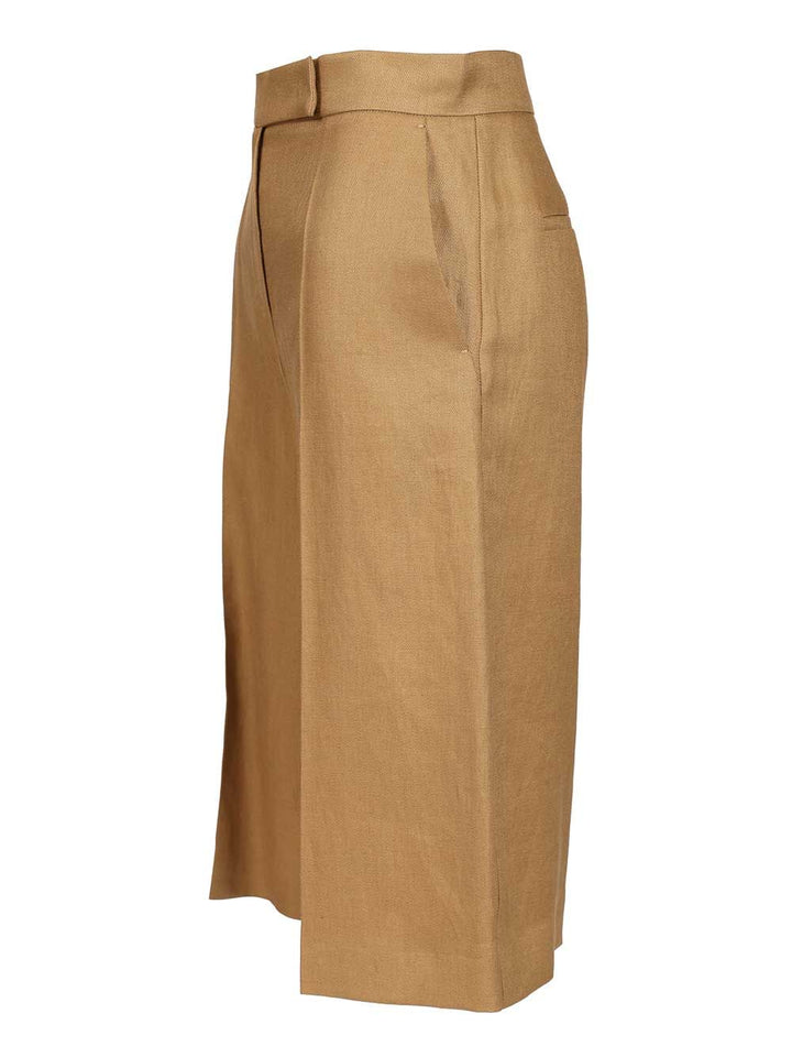 Max Mara Linen Twill Bermuda Shorts Trousers - Beige | 9376295451405a5ddef22f05e29cb64a10802344