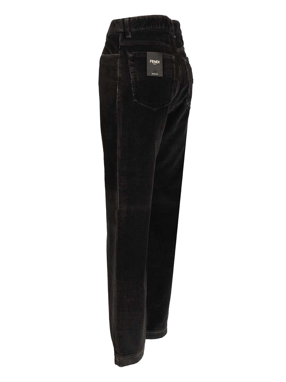 Fendi Corduroy Trousers Jeans - Nero | d72939738cbc96211aa6af84c8a8658bfa9c3882