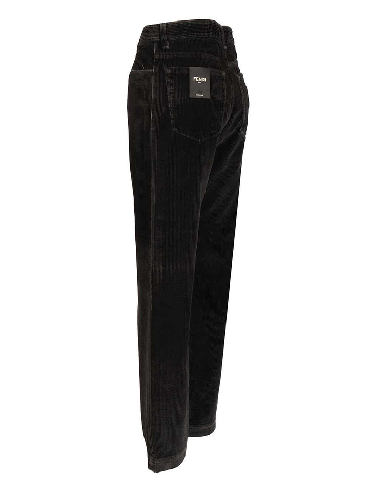 Fendi Corduroy Trousers Jeans - Nero | d72939738cbc96211aa6af84c8a8658bfa9c3882