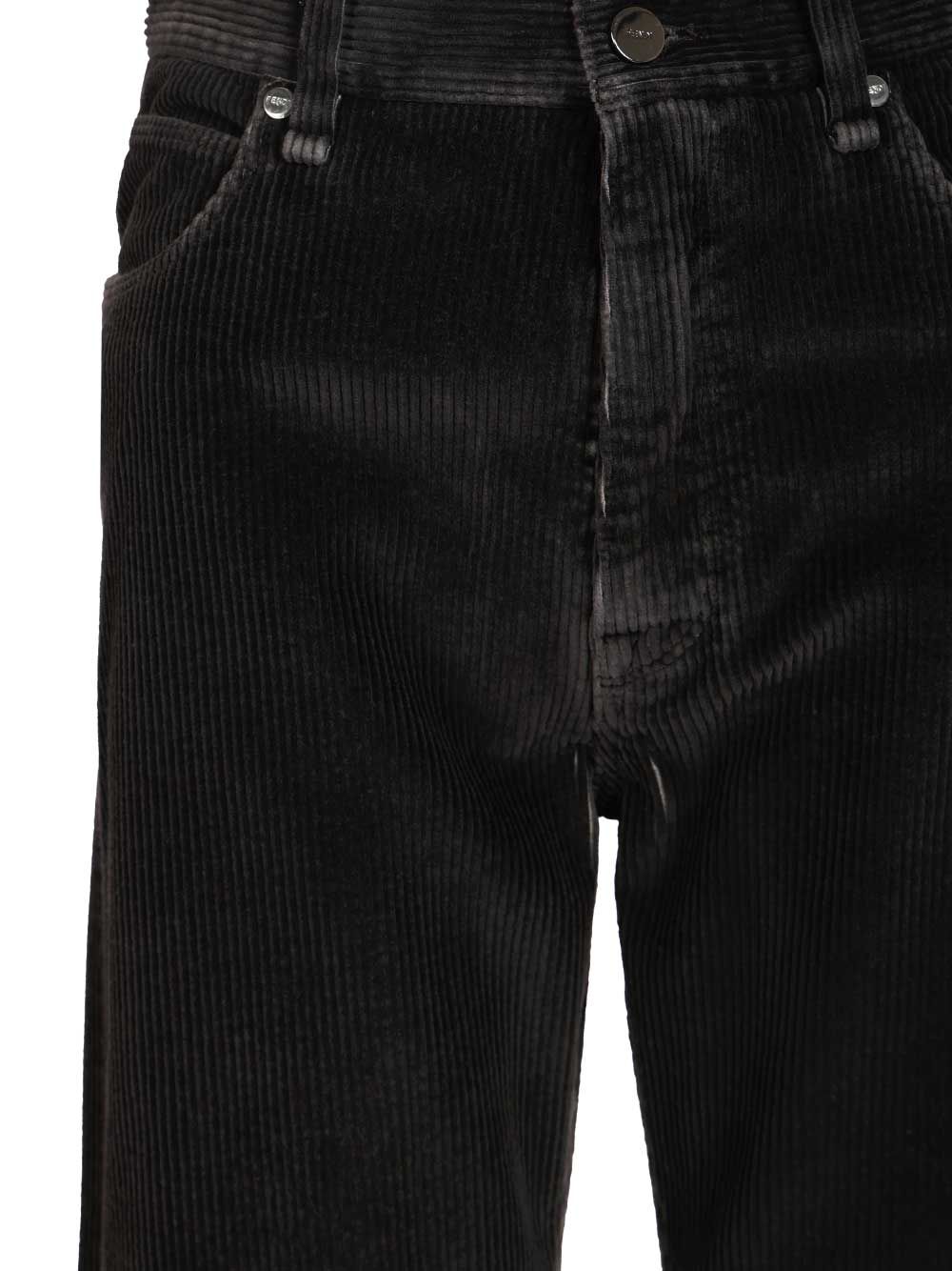Fendi Corduroy Trousers Jeans - Nero | 09c879b78359b15cebac6e1c8773bfbd828e7ee4