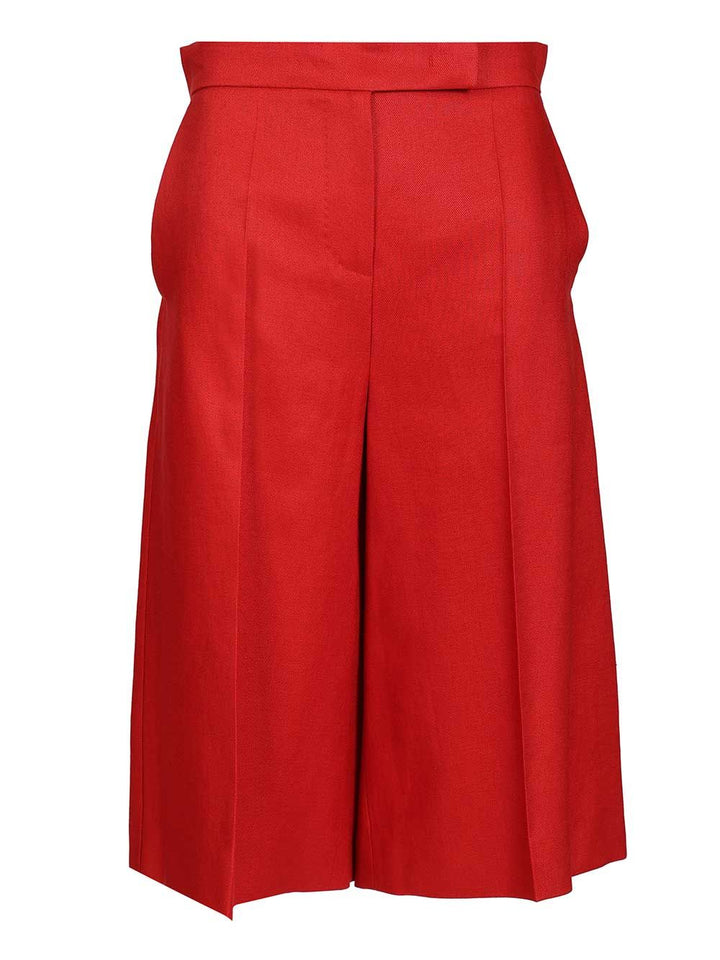 Max Mara Linen Twill Bermuda Shorts Trousers - Rosso | e46bde0a5ce6eff3a63dc9600af32e0382998f62