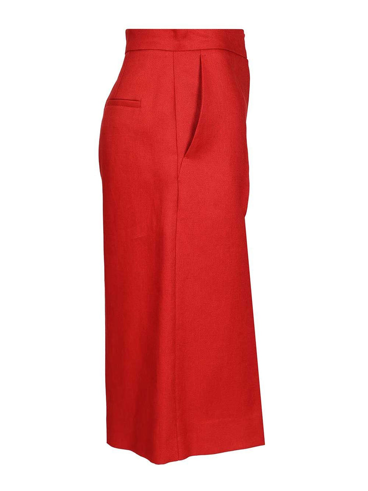 Max Mara Linen Twill Bermuda Shorts Trousers - Rosso | 8e36c7519a28ab3ea6ba60b3c02de891535a4c38