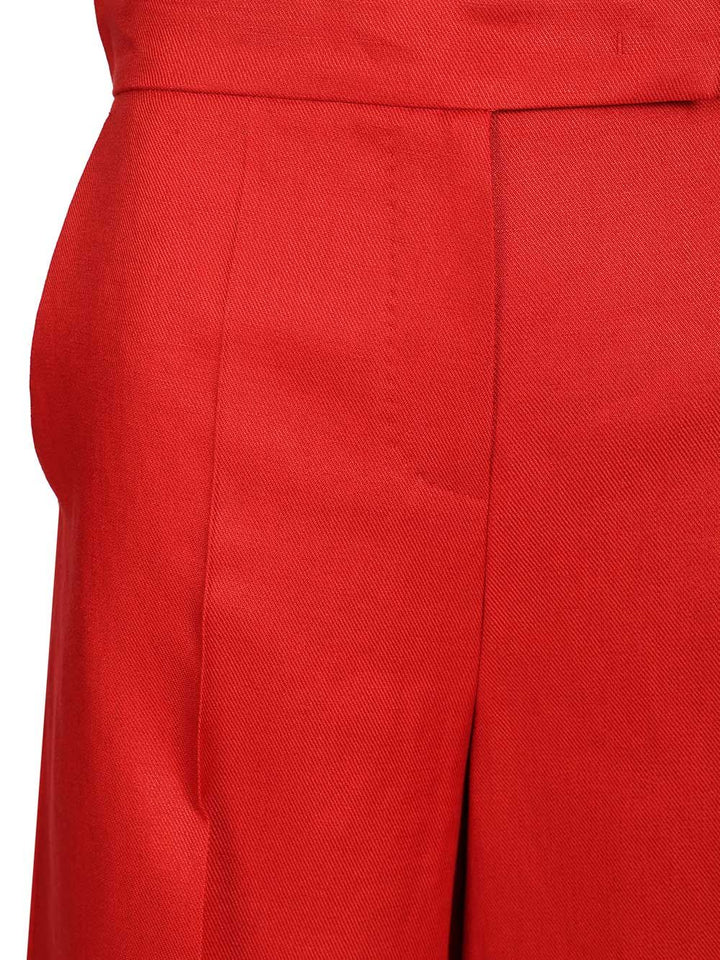 Max Mara Linen Twill Bermuda Shorts Trousers - Rosso | 03e7ede60af1791a7311639879ee1e3579b1c0e1