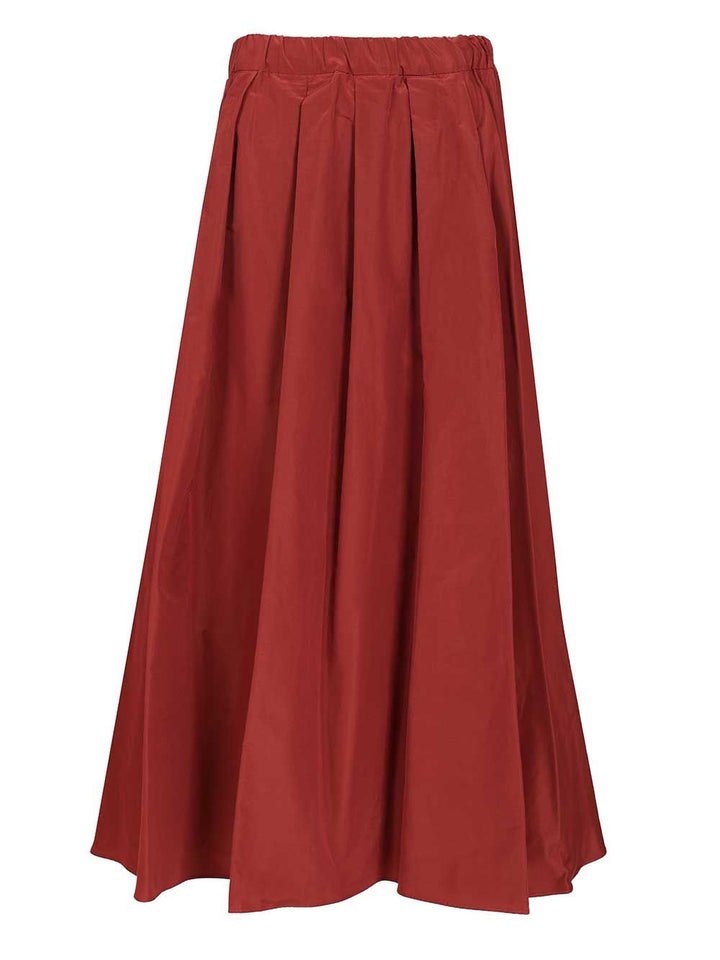 Weekend Max Mara Long Pleated Taffeta Skirt Gonne - Rosso | 32fd7f275bc076e03f5c087598c53a55d5683efa