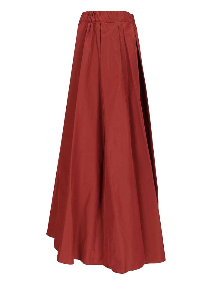 Weekend Max Mara Long Pleated Taffeta Skirt Gonne - Rosso | fb6bfa3d40ed85d0e52d5abb4caf12b408a4b324