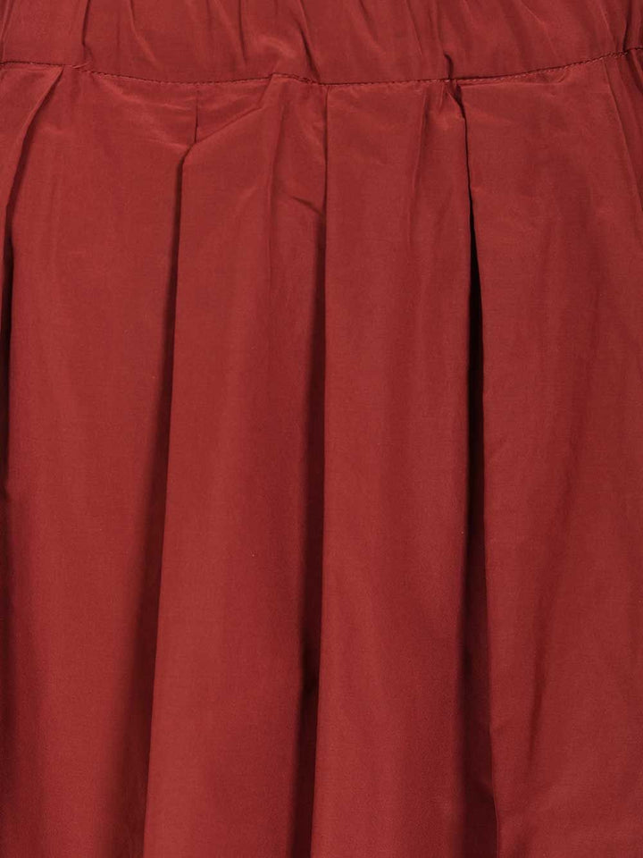 Weekend Max Mara Long Pleated Taffeta Skirt Gonne - Rosso | e09b42d29d8d22cdc5212e840823bc0c9d7e6a0a