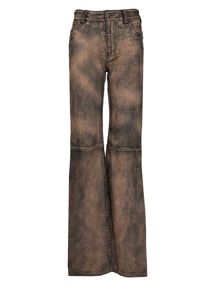 Diesel Leather Trousers Jeans - Marrone | b833814b5d82e1704c6e1060a86904a50c2bc4e4