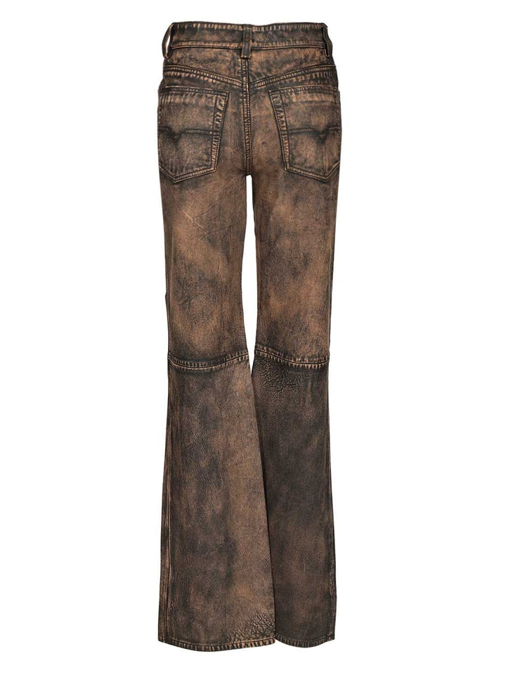 Diesel Leather Trousers Jeans - Marrone | 71f401cff30c84d167cf305b33d556a4414e71a6