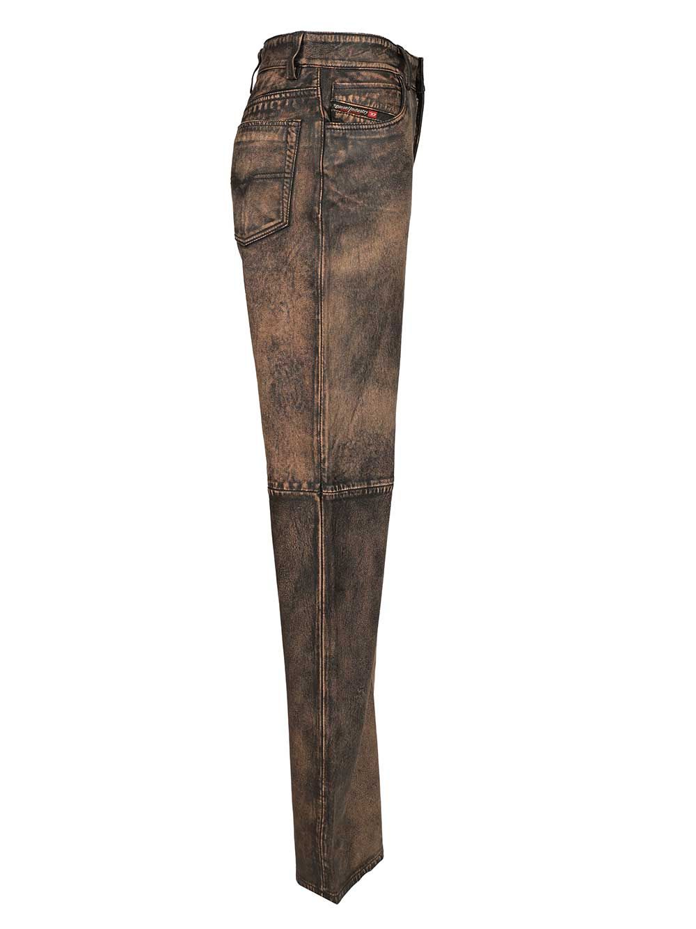 Diesel Leather Trousers Jeans - Marrone | 57aa9883f832d9752aea474126284f404b4c5c5f