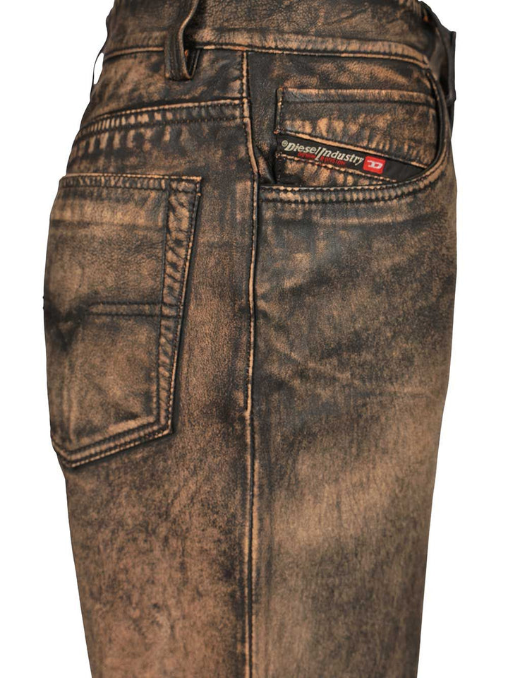 Diesel Leather Trousers Jeans - Marrone | 91951f1d0d4187403ae3814a016661d57ec1aff7