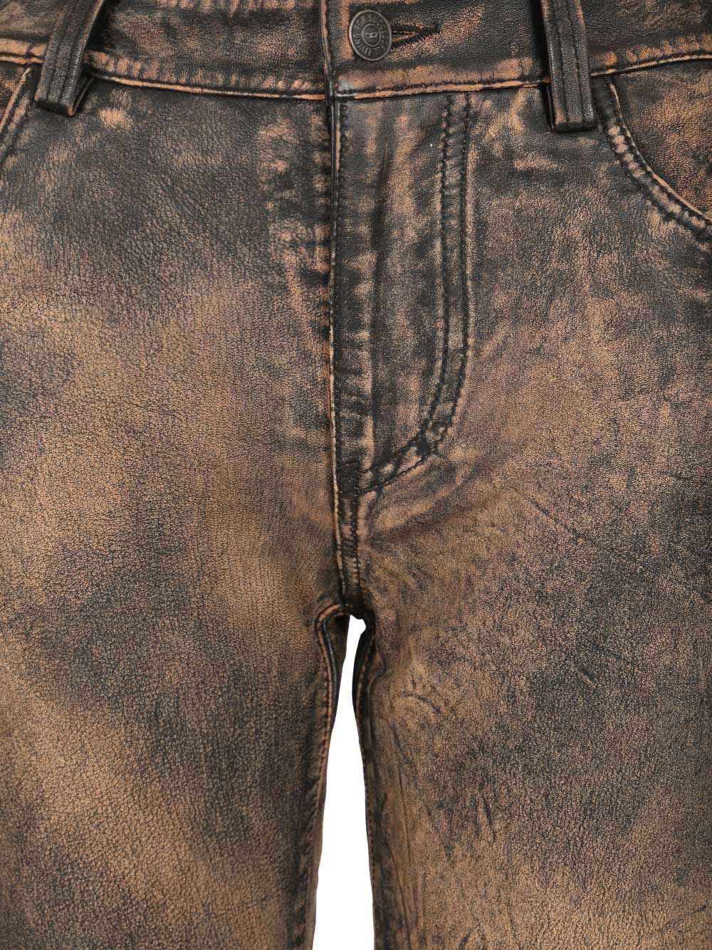 Diesel Leather Trousers Jeans - Marrone | 84a969f823561c58e5cb0fc4fceacbb7b95ddc4d